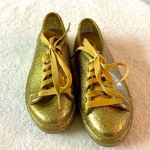 mel Dreamed by Melissa Gold Glitter Shoes 13